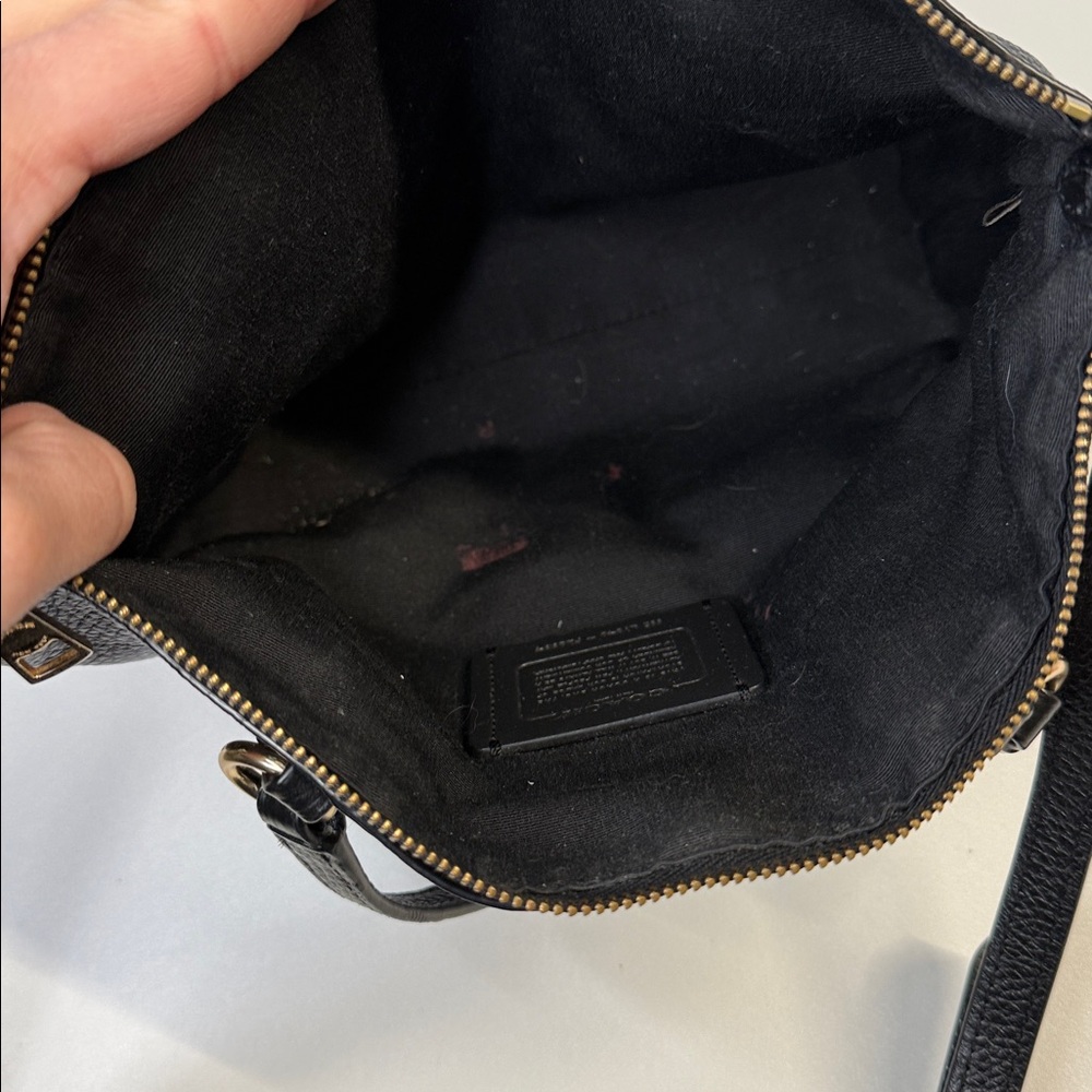 coach mini kelsey satchel black leather crossbody gold F28994 purse - Picture 12 of 13